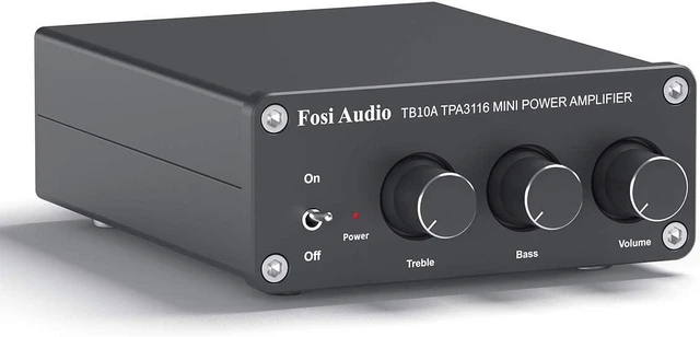 Main image of Fosi Audio TB10A 2 Channel Stereo Audio Amplifier Receiver Mini Hi-Fi Class D Integrated Amp 2.0CH for Home Speakers 100W x 2 with Bass and Treble Control TPA3116(with Power Supply)