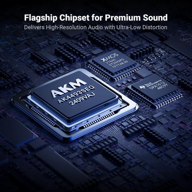 Alt view image 3 of 7 - Fosi Audio Q6 Mini Desktop DAC, USB-C Digital to Analog Audio Converter for Home Stereo Amplifier & Headphone Amp, AK4493S XMOS XU316, Optical/Coaxial-in, RCA/Sub-Out, High-Res 32Bit/768kHz DSD512