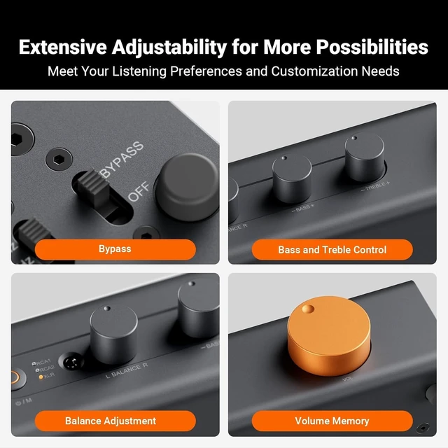 Alt view image 5 of 7 - Fosi Audio ZP3 Balanced Preamp for Home Audio, 2 RCA and 1 XLR Inputs, RCA/XLR Outputs and Sub-Out, Pre Amp for 2 Channel Stereo and 2.1 Setup, Pre Amplifier with HPF High Pass Filter and Tone Control