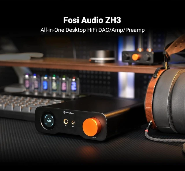Alt view image 4 of 7 - Fosi Audio ZH3 DAC Headphone Amp, Fully Balanced Preamp with AKM4493SEQ XMOS XU316 PCM 768kHz for Amplifiers, USB/Optical/COAX/RCA/12V Trigger Input, XLR/RCA/4.4mm/6.35mm Output with Remote