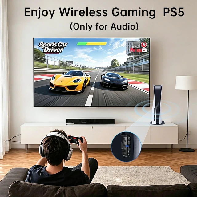 Alt view image 3 of 7 - USB-C Bluetooth Dongle Adapter for PC & PS5 with LE Audio, Wireless Transmitter with LC3 & aptX HD Adaptive, One-to-Many Broadcast to Auracast Headphones, Speakers