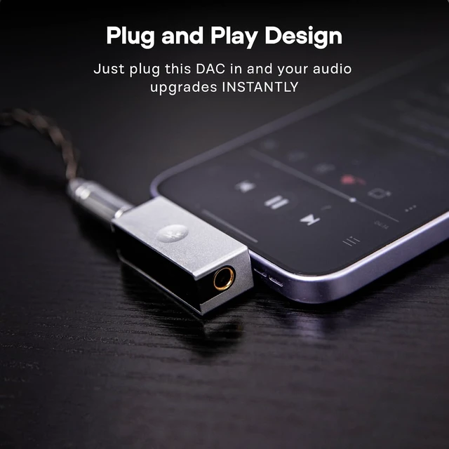 Alt view image 6 of 7 - Kiwi Ears Allegro Mini Portable IEM DAC, in Ear Monitor Amplifier USB C to 3.5/4.4mm Output, with Custom Chip, High Resolution 32bit/384kHz, HiFi Earbuds Amp for Phone/PC, Silver