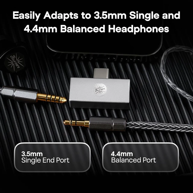 Alt view image 5 of 7 - Kiwi Ears Allegro Mini Portable IEM DAC, in Ear Monitor Amplifier USB C to 3.5/4.4mm Output, with Custom Chip, High Resolution 32bit/384kHz, HiFi Earbuds Amp for Phone/PC, Silver
