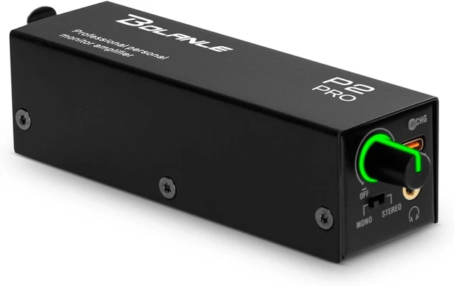 Main image of USB-C Portable in-Ear Monitor Amplifier, 5V DC/AAA Battery , USB-C direct power or charges rechargeable AAA batteries inside; works with standard AAA too