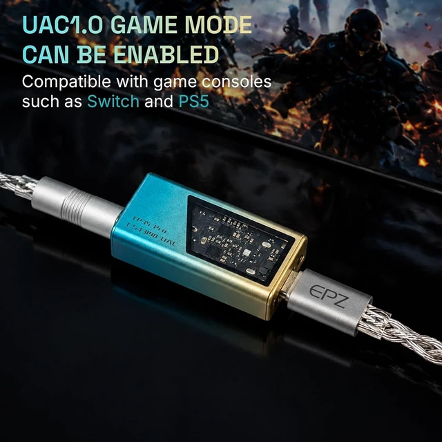 Alt view image 3 of 7 - Mini Portable IEM DAC Hi-Fi Decoder Headphone Amplifier Dongle USB-C to 3.5/4.4mm Dual CS43198 Chips, Supports High-Resolution PCM 32bit/384khz DSD 256 Audio, EQ Adjustment and Mic Calls