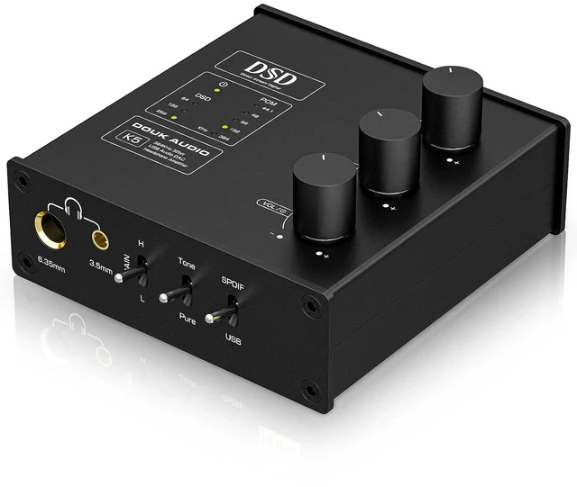 Main image of PC DAC Headphone Amplifier Digital to Analog Converter with USB & Optical Input DSD256 for Amplifiers, Speakers, Mac, Computer (K5)