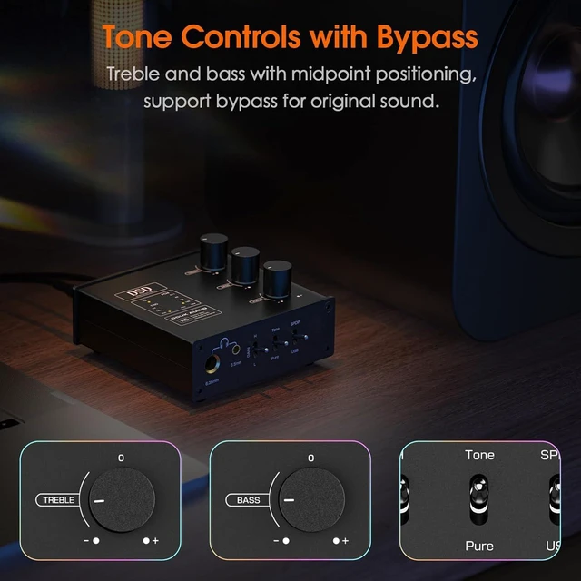 Alt view image 4 of 7 - PC DAC Headphone Amplifier Digital to Analog Converter with USB & Optical Input DSD256 for Amplifiers, Speakers, Mac, Computer (K5)