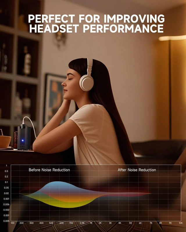 Alt view image 7 of 7 - Portable Analog Headphone Amplifier, Rechargeable in-Ear On-Ear Monitor Amplifier Stereo Headset Earphone Amp, with Volume Control, Audio Booster, XLR, TRS Input, 3.5mm Output Jack, Black