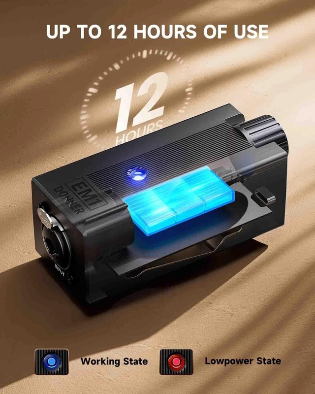 Alt view image 3 of 7 - Portable Analog Headphone Amplifier, Rechargeable in-Ear On-Ear Monitor Amplifier Stereo Headset Earphone Amp, with Volume Control, Audio Booster, XLR, TRS Input, 3.5mm Output Jack, Black