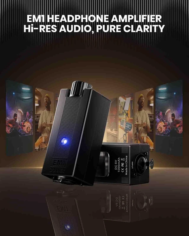 Alt view image 5 of 7 - Portable Analog Headphone Amplifier, Rechargeable in-Ear On-Ear Monitor Amplifier Stereo Headset Earphone Amp, with Volume Control, Audio Booster, XLR, TRS Input, 3.5mm Output Jack, Black