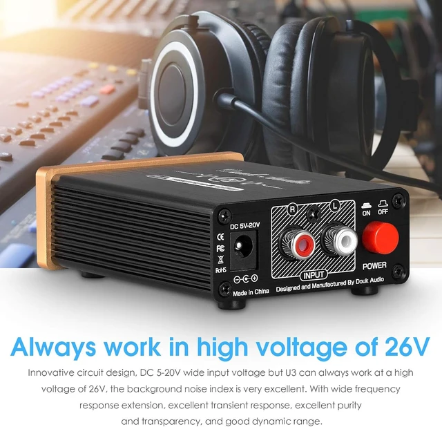 Alt view image 3 of 6 - Headphone Amps, Mini Hi-Fi Amplifier for Home Desktop PC 6.35mm / 3.5mm Headsets, Class A, RCA Input, DC 5V