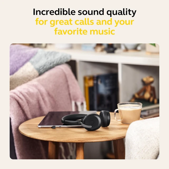 Alt view image 3 of 7 - Jabra Evolve2 65 Flex Wireless Stereo Headset - Bluetooth, Noise-Cancelling ClearVoice Technology & Hybrid ANC - Certified for Microsoft Teams - Black