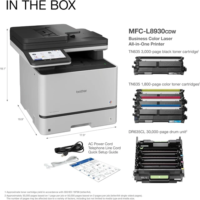 Alt view image 2 of 7 - Brother MFC-L8930CDW Business Color Laser All-in-One Printer with Duplex Print, Scan, Copy, Low-Cost Printing, and Advanced Security Features