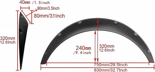 Alt view image 2 of 7 - Universal Flexible Car Fender Flares Extra Wide Body Wheel Arches (4*Small)