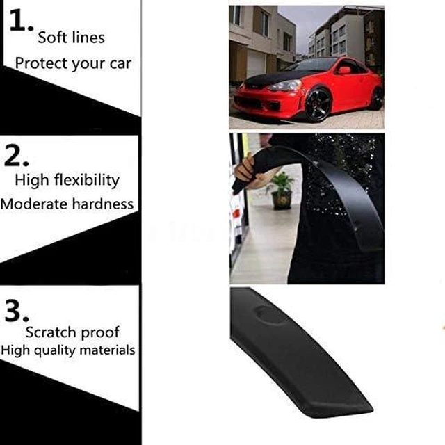 Alt view image 3 of 7 - 4Pcs 3.5'' 90mm Universal Flexible Car Fender Flares Extra Wide Body Wheel Arches, 4*Large