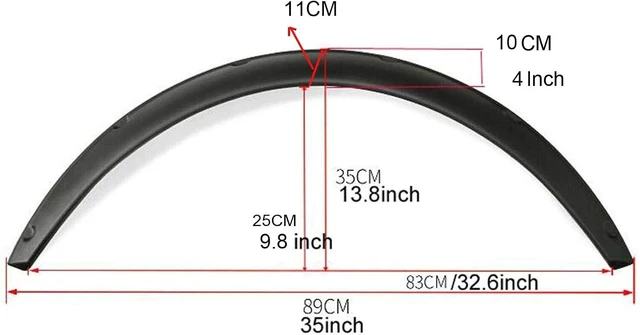 Alt view image 2 of 7 - 4Pcs 3.5'' 90mm Universal Flexible Car Fender Flares Extra Wide Body Wheel Arches, 4*Large