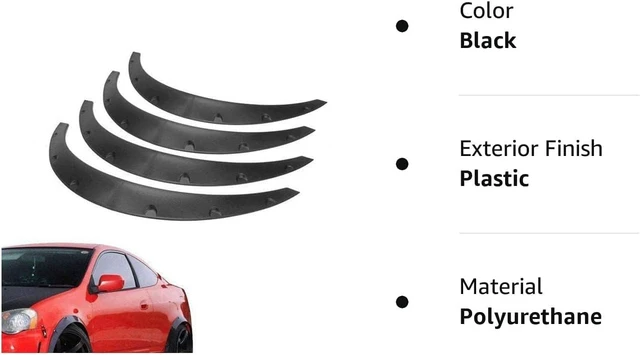 Alt view image 3 of 7 - 4PCS 3.5"/890mm Universal Car Wheel Fender Flares Flexible Wide Body Wheel Arches PU(82+89cm)