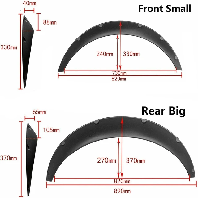 Alt view image 2 of 7 - 4PCS 3.5"/890mm Universal Car Wheel Fender Flares Flexible Wide Body Wheel Arches PU(82+89cm)
