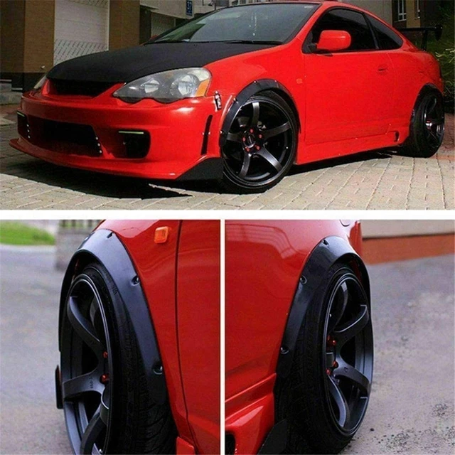 Alt view image 4 of 7 - 4PCS 3.5"/890mm Universal Car Wheel Fender Flares Flexible Wide Body Wheel Arches PU(82+89cm)