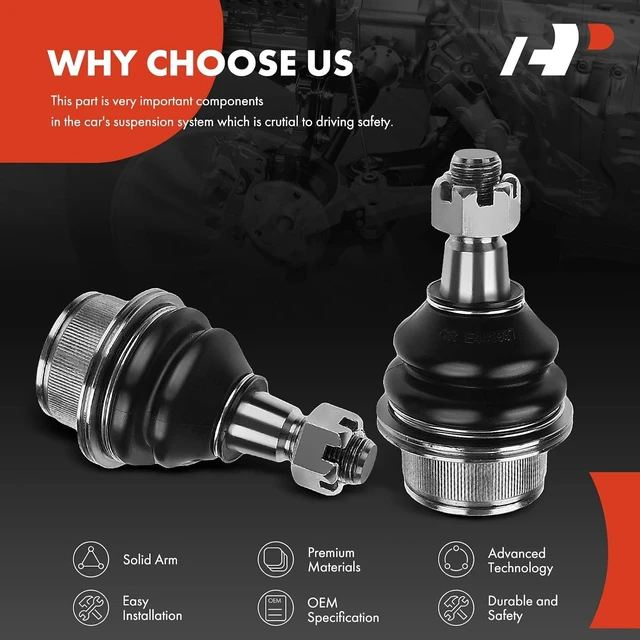 Alt view image 5 of 7 - 2-Pack Front Lower Ball Joint, Compatible with Chevy, GMC, for Chevy Silverado 1500, Tahoe, Suburban, Express, Avalanche & GMC Sierra 1500, Yukon, Savana & Cadillac Escalade ESV EXT