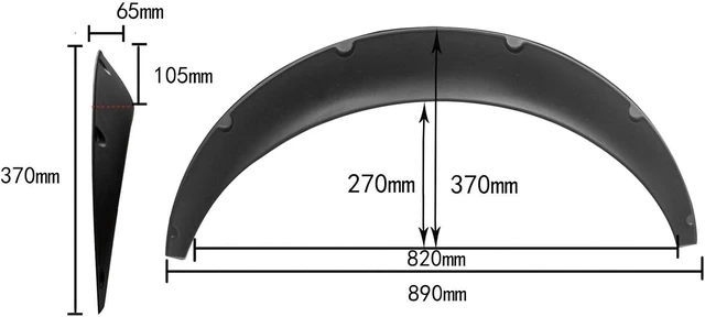 Alt view image 2 of 7 - 4Pcs 3.5"/90mm Universal Car Wheel Fender Flares Wide Body Wheel Arches