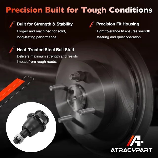 Alt view image 3 of 7 - Front Lower Ball Joint Fits Chevy Silverado 1500 Tahoe Suburban Avalanche Fits Express 2500, GMC Sierra 1500, Yukon XL, Savana, Cadillac Escalade ESV 1999-2016, 2 Pcs Front Lower Suspension Joints
