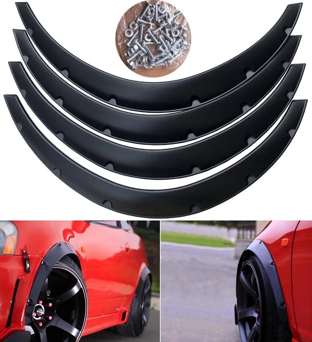 Main image of 4Pcs 3.1"/80mm Universal Car Wheel Fender Flares Durable Polyurethane Extra Wide Auto Car Body Kit