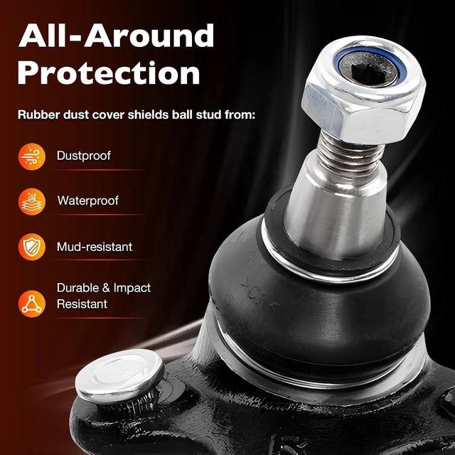 Alt view image 7 of 7 - Front Lower Ball Joint Fits 20052018 Volkswagen Jetta 2012-2019, Passat, Fits VW Golf, GTI, Beetle, Eos, Rabbit, Golf R, R32 and Audi A3 & Q3, Replaces K80662 K80663, 2 Pcs Suspension Ball Joints