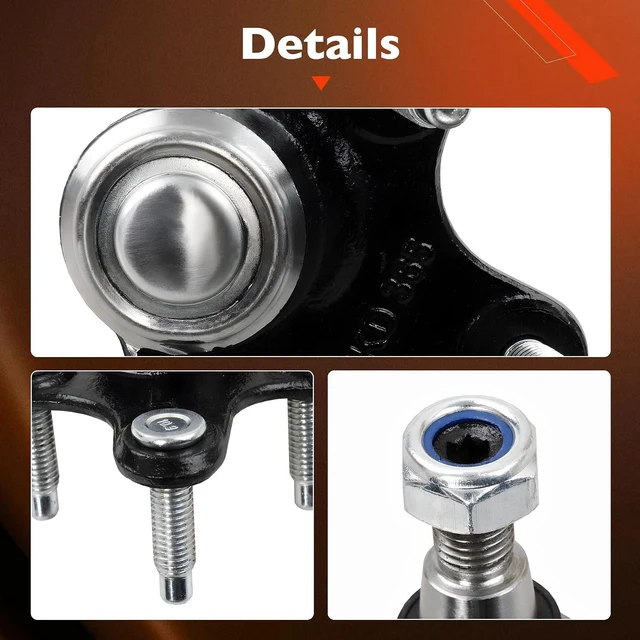 Alt view image 6 of 7 - Front Lower Ball Joint Fits 20052018 Volkswagen Jetta 2012-2019, Passat, Fits VW Golf, GTI, Beetle, Eos, Rabbit, Golf R, R32 and Audi A3 & Q3, Replaces K80662 K80663, 2 Pcs Suspension Ball Joints