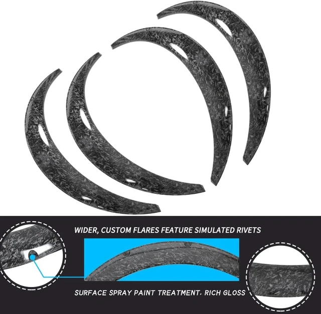 Alt view image 7 of 7 - 4×Universal Flexible Car Fender Flares Extra Wide Body Kit Wheel Arches (4pcs 50mm Satin)