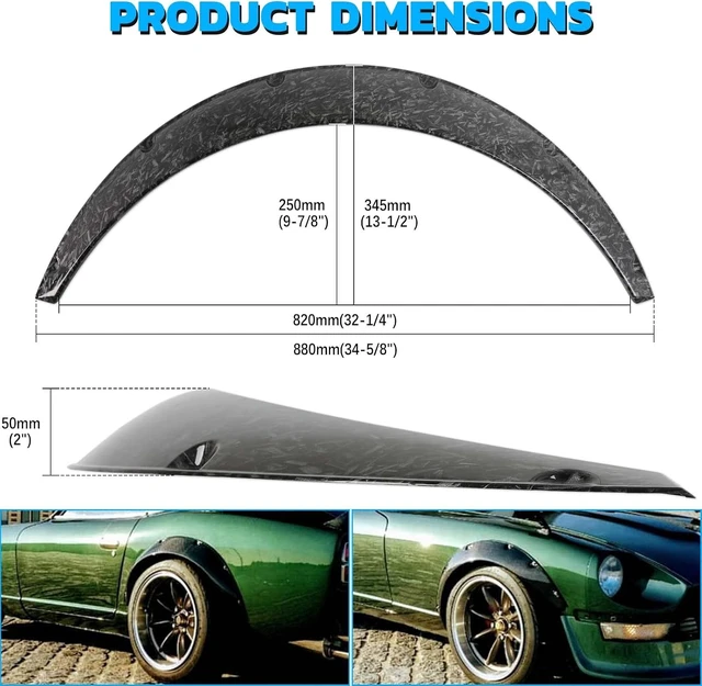 Alt view image 2 of 7 - 4×Universal Flexible Car Fender Flares Extra Wide Body Kit Wheel Arches (4pcs 50mm Satin)