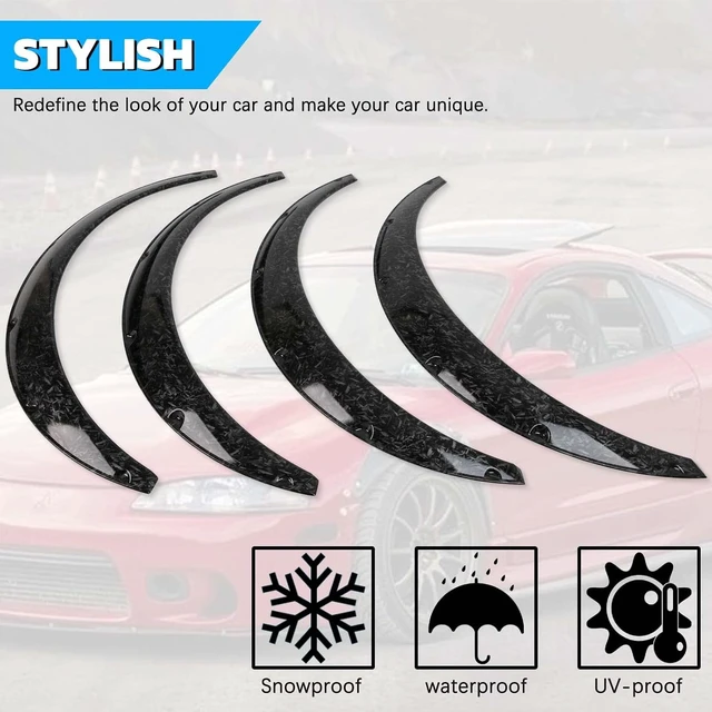 Alt view image 4 of 7 - 4×Universal Flexible Car Fender Flares Extra Wide Body Kit Wheel Arches (4pcs 50mm Satin)