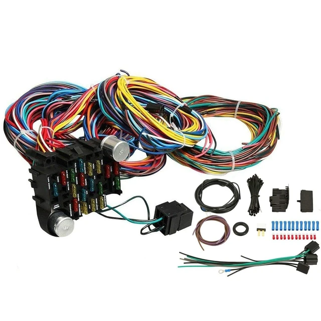 Alt view image 7 of 7 - Universal Extra Long Wires 21 Circuit Wiring Harness Hotrod Kit Compatible with GM Chevy Universal Automotive Wiring