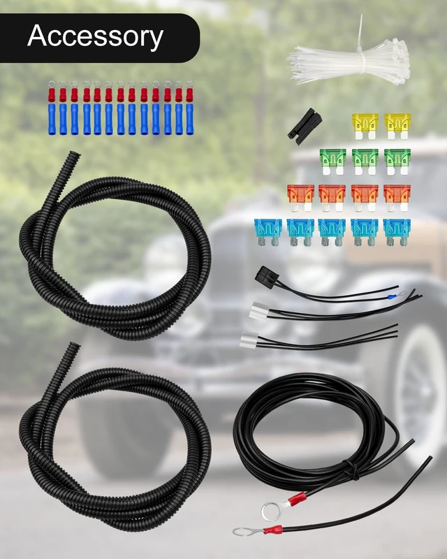 Alt view image 2 of 6 - 14 Circuit Universal Wiring Harness Kit 12V Fuse Fit for Chevy Ford, Fit for Street Muscle Car Hot Rod XL Wires. Compatible with Chevy Ford Chrysler Mopar Muscle Car