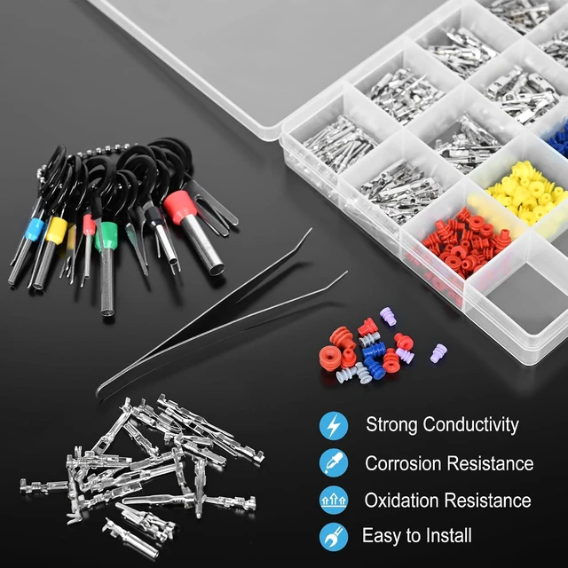 Alt view image 3 of 6 - Connector Pins Kit 567Pcs 26 Types - 1/1.5/1.8/2.2/2.8/3.5mm Automotive Terminal Pin 22-12 Gauge Car Electrical Male & Female Wire Pins, Wire Seals, Repinning Kit
