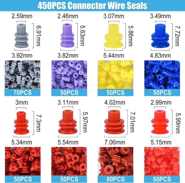 Alt view image 7 of 7 - Connector Pins Kit 840Pcs 26 Types - 1/1.5/1.8/2.2/2.8/3.5mm Automotive Terminal Pins 22-12 Gauge Car Electrical Male & Female Wire Pins, Wire Seals, Repinning Kit