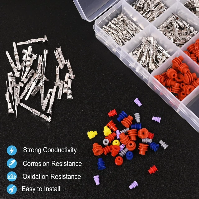 Alt view image 6 of 7 - Connector Pins Kit 840Pcs 26 Types - 1/1.5/1.8/2.2/2.8/3.5mm Automotive Terminal Pins 22-12 Gauge Car Electrical Male & Female Wire Pins, Wire Seals, Repinning Kit