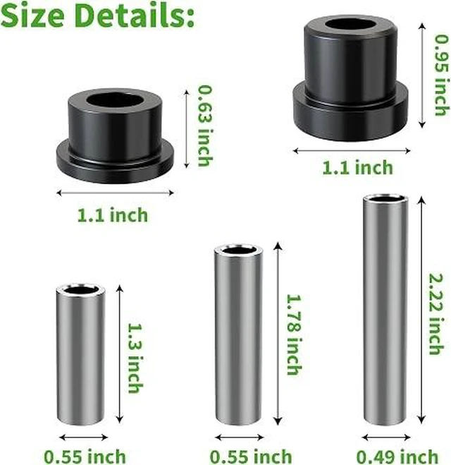 Alt view image 2 of 6 - 10L0L Front Leaf Spring & Upper A Arm Bushing Kit for Club Car DS Golf Cart 1992-up, Replace OEM 1016346 1016349 1016350 1012303 1015583