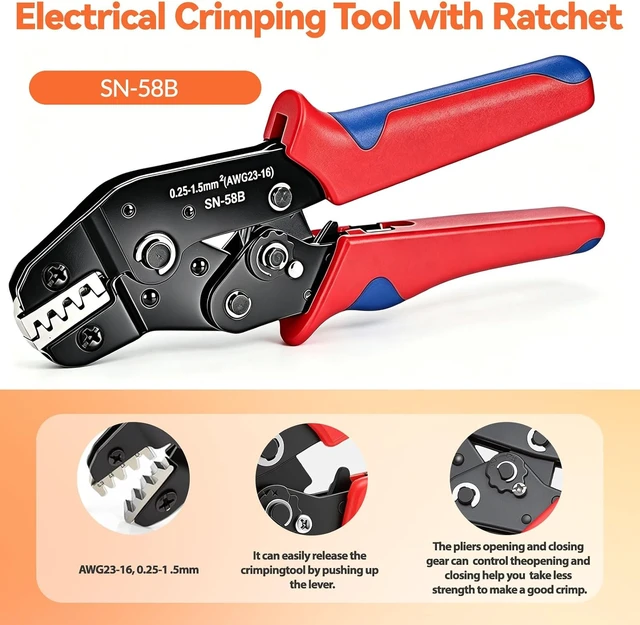 Alt view image 7 of 7 - 1500Pcs 89 Kits Waterproof Automotive Electrical Connectors 1/2/3/4/6 Male&Female Automotive Replacement Electrical Accessories 22-14AWG with Ratchet Crimping Tool and Wire stripper