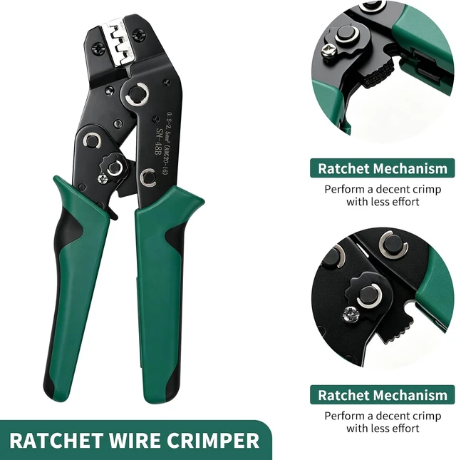 Alt view image 2 of 6 - 812Pcs Pin Connector Kit with Crimping Pliers - Terminal Pin 1/1.5/1.8/2/2.2/2.3/2.8/3.5mm Non-Insulated Plug Removal Male & Female Wire Pins - Automotive Car Electrical (813-Crimping Pliers)