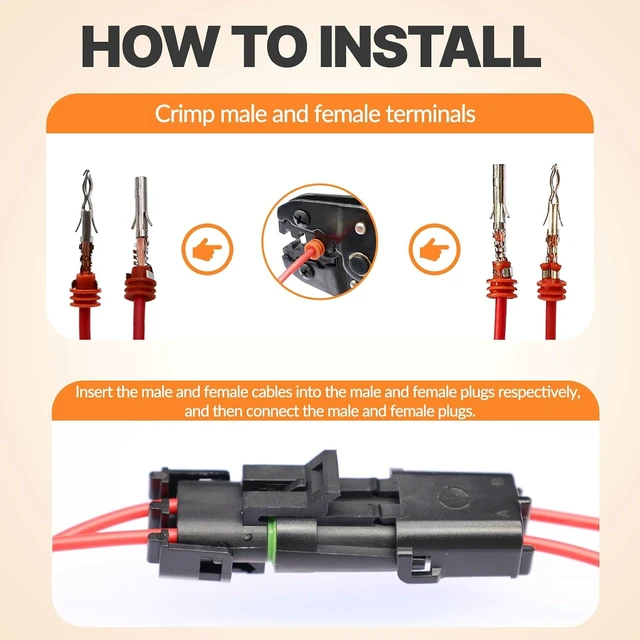 Alt view image 3 of 6 - 476Pcs 37 Kits Weather Pack Connectors 1/2/3/4/6 Male&Female Pin 22-14AWG, Waterproof Automotive Electrical Connectors,Wire Harness Spark Plug Connector,Terminals Plug Kit with casing tool