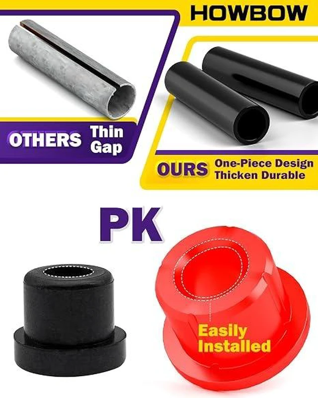 Alt view image 2 of 7 - Club Car Precedent Front Bushing Kit With Screws, Golf Cart Front Lower Spring & Front Upper A Arm Polyurethane Bushings and Sleeves for 2004-Up Club Car Precedent, GolfCart Suspension Replace Parts