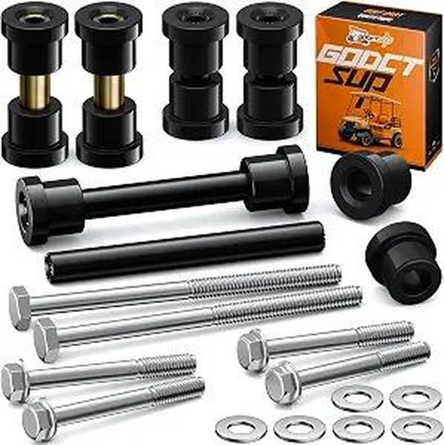 Main image of Club Car Front Bushing Kit with Screws, Fits 2004-Up Precedent Carts, Golf Cart Front Lower Spring&Front Upper A-Arm Polyurethane Bushings and Sleeves, OEM# 102289901