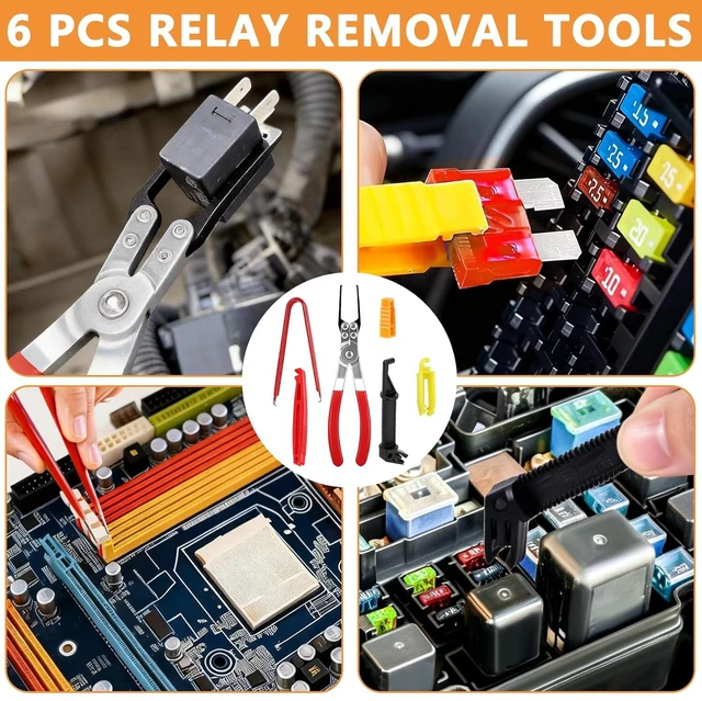 Alt view image 6 of 7 - 988Pcs Automotive Electrical Connectors Kit, 28 Types Electrical Terminal Pins Kit with Crimp Tool, Relay Fuse Remover & Car Disassembly Tool, Male/Female Wire Terminals for Professional Auto Repair