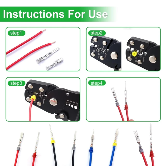 Alt view image 6 of 6 - 820PCS Pin Connector Kit with Crimping Pliers,Car Electrical Wire Terminal 21Type 1/1.5/1.8/2.2/2.3/2.8/3.5mm Auto Electric Connector Terminal Non-Insulated Plug Removal Male Female Crimp Pins
