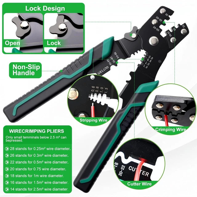 Alt view image 6 of 6 - 290PCS Car Electrical Wire Terminal Pins Connector 1/1.5/1.8/2.2/2.8/3.5mm 21Type Connector Pins Terminal Non-Insulated Plug Removal Male Female Crimp Pins With Wire Crimper Tool