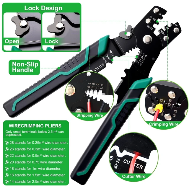 Alt view image 2 of 6 - 535Pcs 26Type Pin Connector Kit and Terminal Pins with Crimping Tool 1/1.5/1.8/2.2/2.8/3.5mm Male&Female Connectors Pin Terminal Auto Non-Insulated Plug Removal Crimp Pins With Wire Crimper Tool