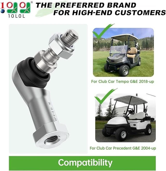Alt view image 6 of 7 - 2 Pack Ball Joint Tie Rod End Kit 102022601 102288301 Replacement for Club Car Precedent 2004-up & Tempo 2018-up Golf Cart