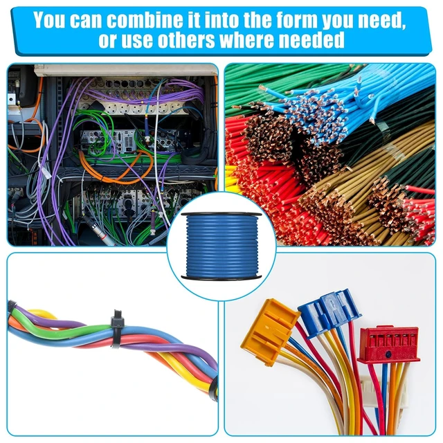 Alt view image 4 of 7 - 10 Pcs 14 Gauge Automotive Wire 100 Ft, CCA for 12V Car Audio Copper Clad Aluminum with 10 Colors, Stranded Primary Wire for Automotive Electrical and Harness Wiring Applications