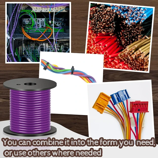 Alt view image 4 of 4 - 10 Pcs 22 Gauge Automotive Wire 100 Ft, CCA for 12V Car Audio Copper Clad Aluminum with 10 Colors, Stranded Primary Wire for Automotive Electrical and Harness Wiring Applications